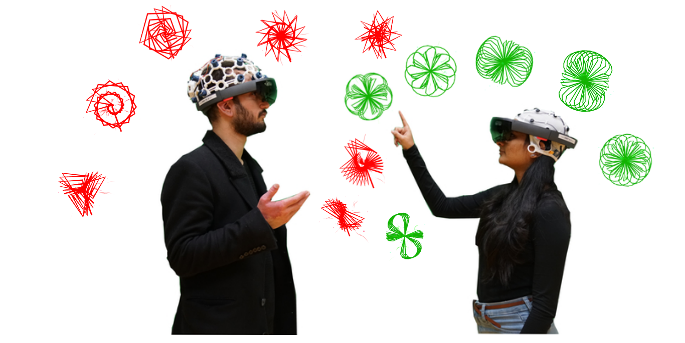 individuals wearing AR headset